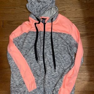 pink and grey hoodie